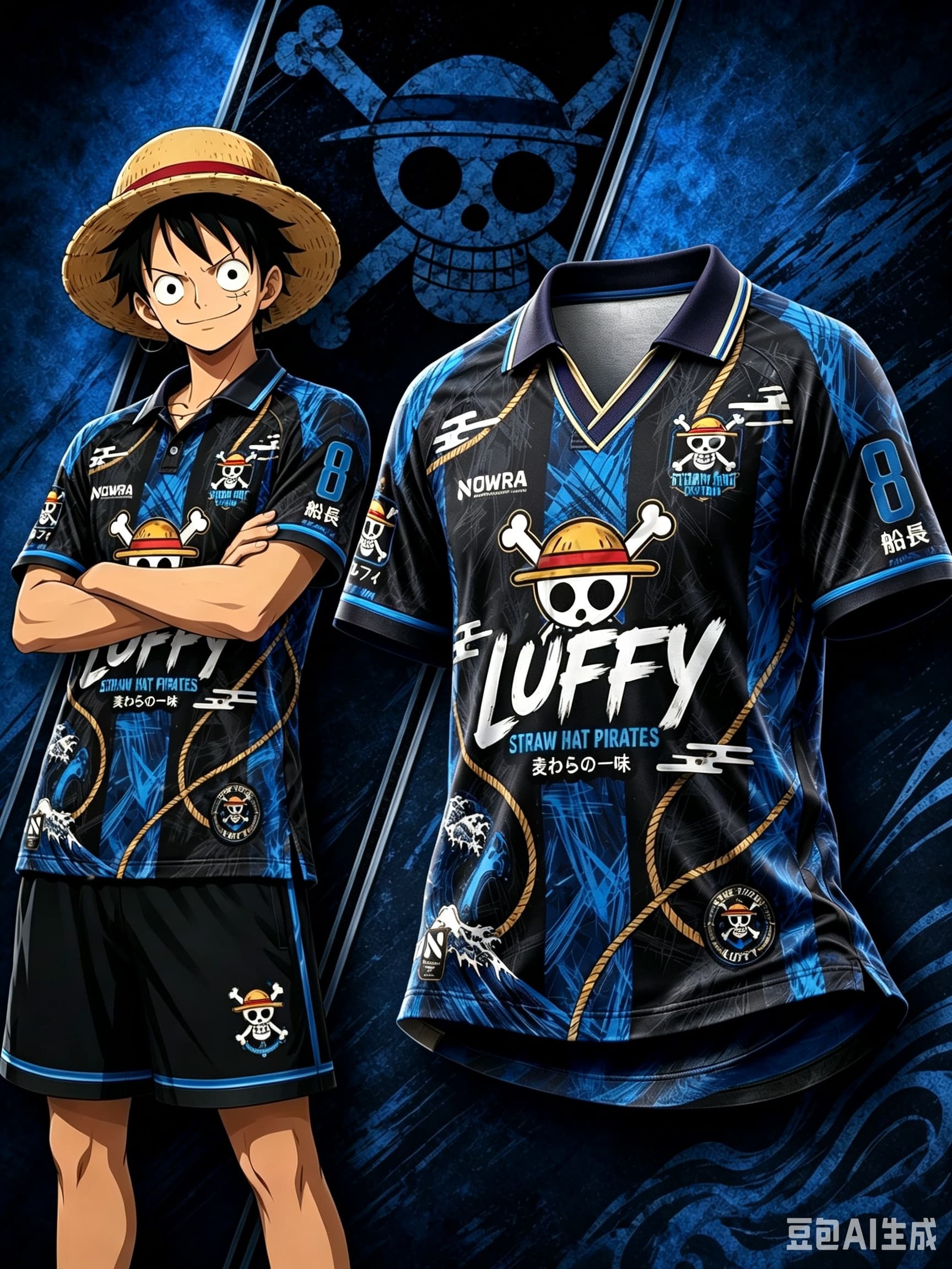 Street Fashion Anime - เสื้อฟุตบอลวันพีซ ลูฟี่ เกียร์ 5 ปี 2027