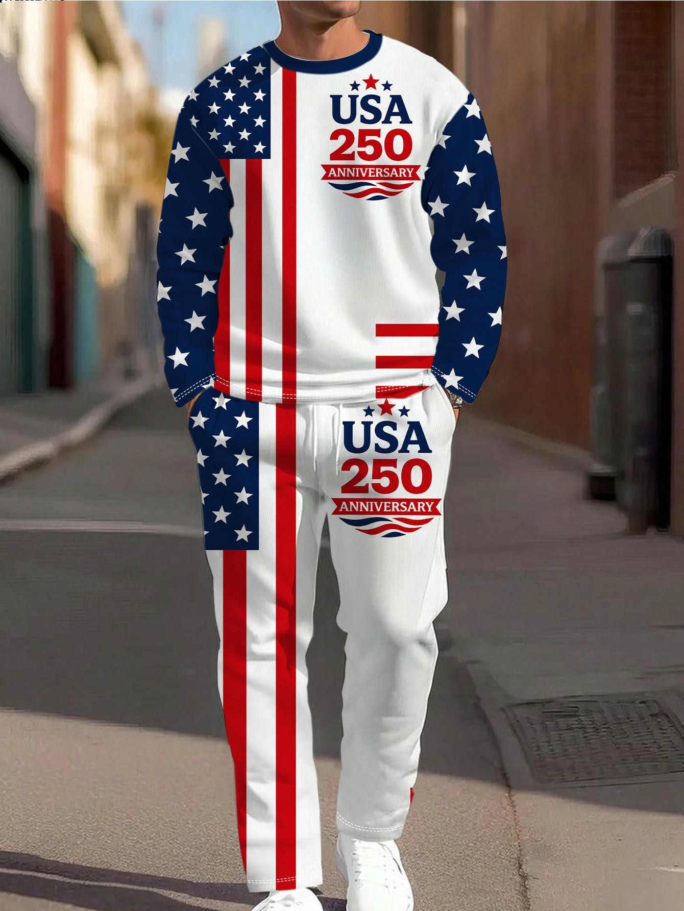 Street Fashion American - ชุดเสื้อสเวตเตอร์คอกลมผู้ชายพิมพ์ลายตัวอักษร 3 มิติ สไตล์สปอร์ตสตรีทอเมริกัน แฟชั่นลำลอง คอลเลกชันใหม่ฤดูใบไม้ร่วงและฤดูหนาว