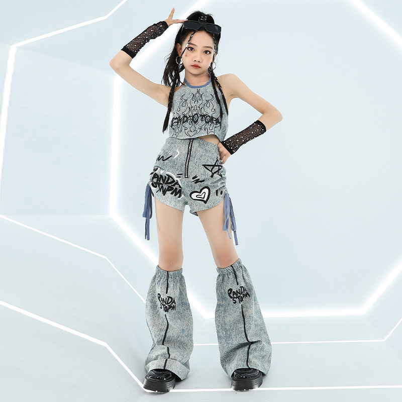 Street Fashion Outfit Girl - Cool สาว Hip Hop กางเกงยีนส์แฟชั่น Street