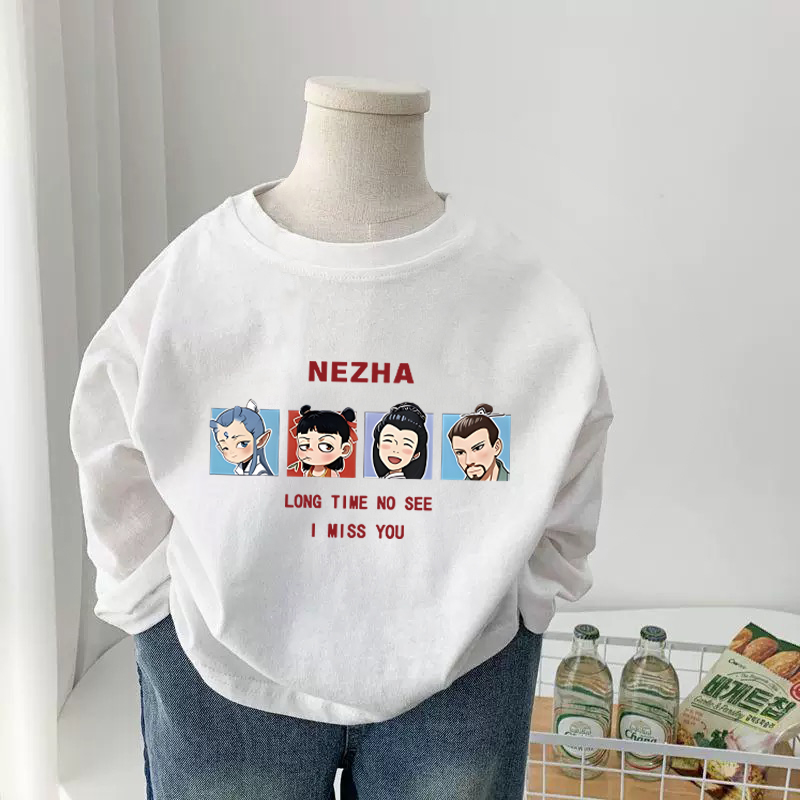Street Fashion Anime - แฟชั่นอะนิเมะพิมพ์เสื้อแขนยาว Ne Zha 2 ภาพยนตร์การ์ตูน Nezha
