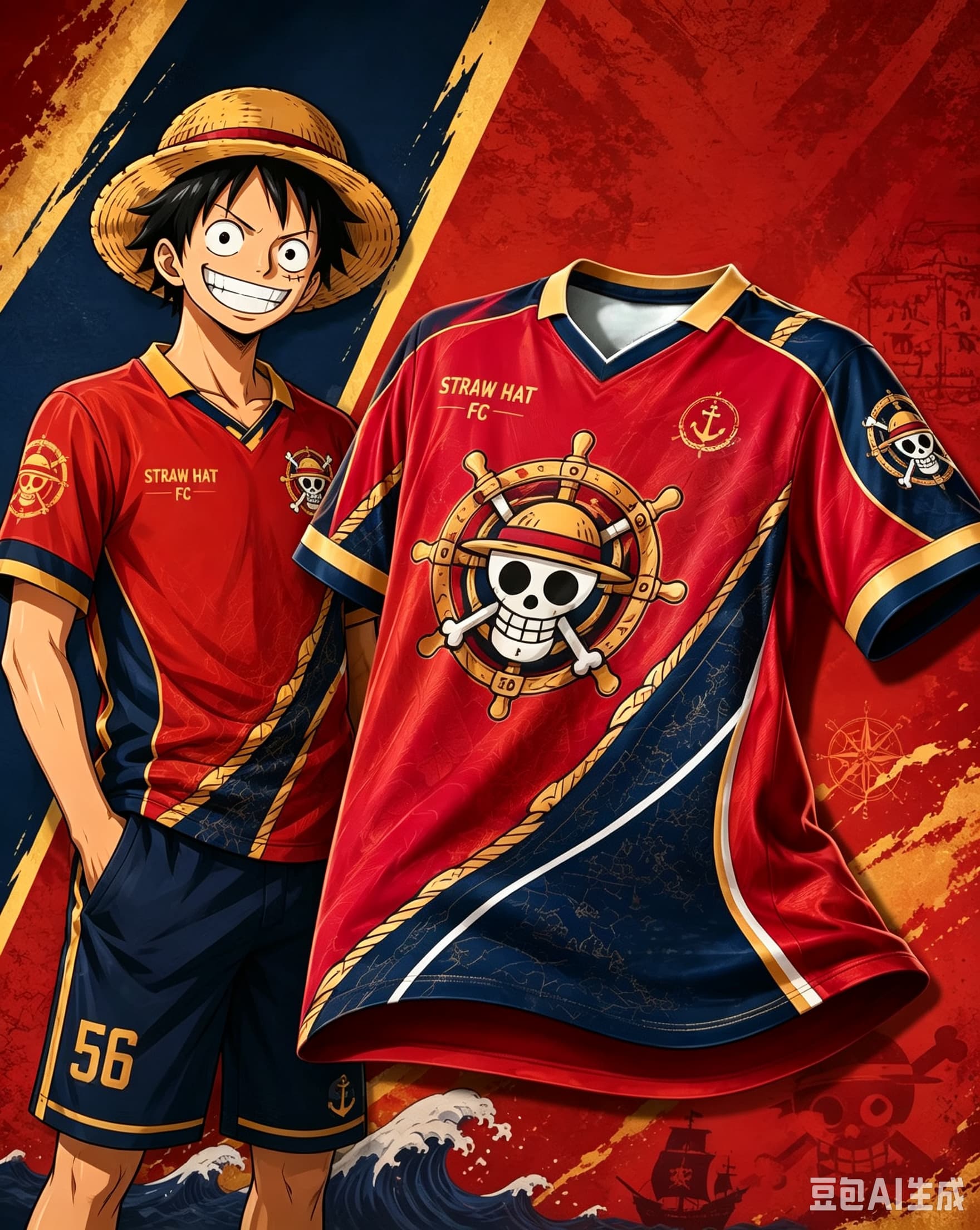 เสื้อฟุตบอลวันพีซ ลูฟี่ เกียร์ - Street Fashion Anime บทวิจารณ์และราคา