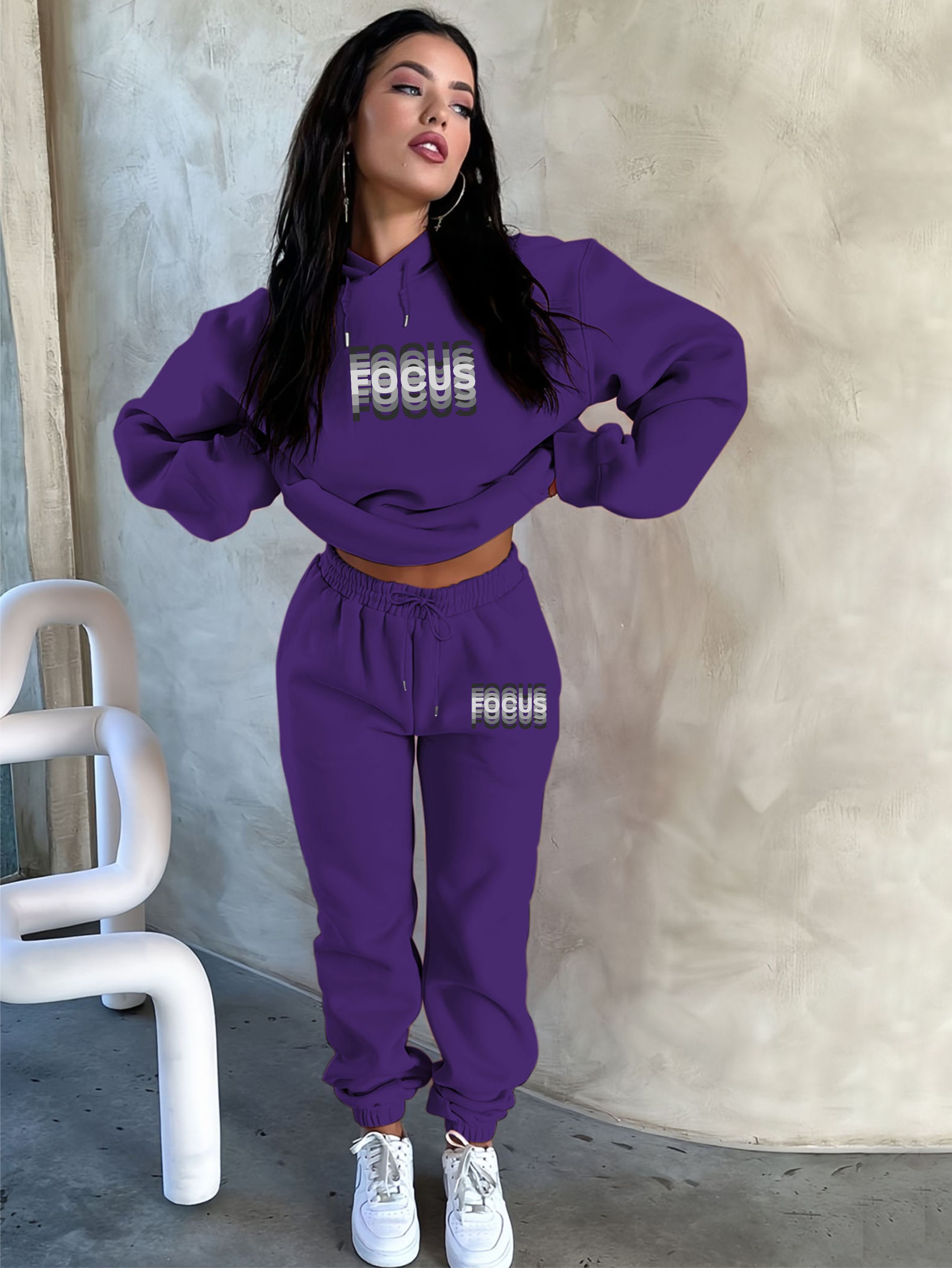 ชุดวอร์มผ้าฟลีซหนาอบอุ่นสำหรับ - Street Fashion Women บทวิจารณ์และราคา