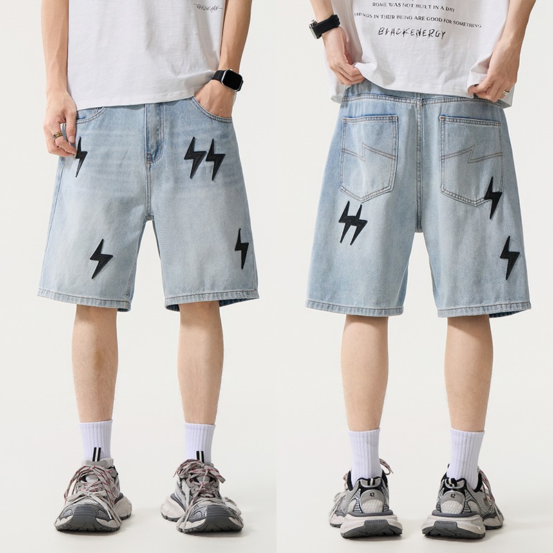 กางเกงขาสั้นเดนิมทรงหลวมสไตล์อ - Street Fashion American บทวิจารณ์และราคา