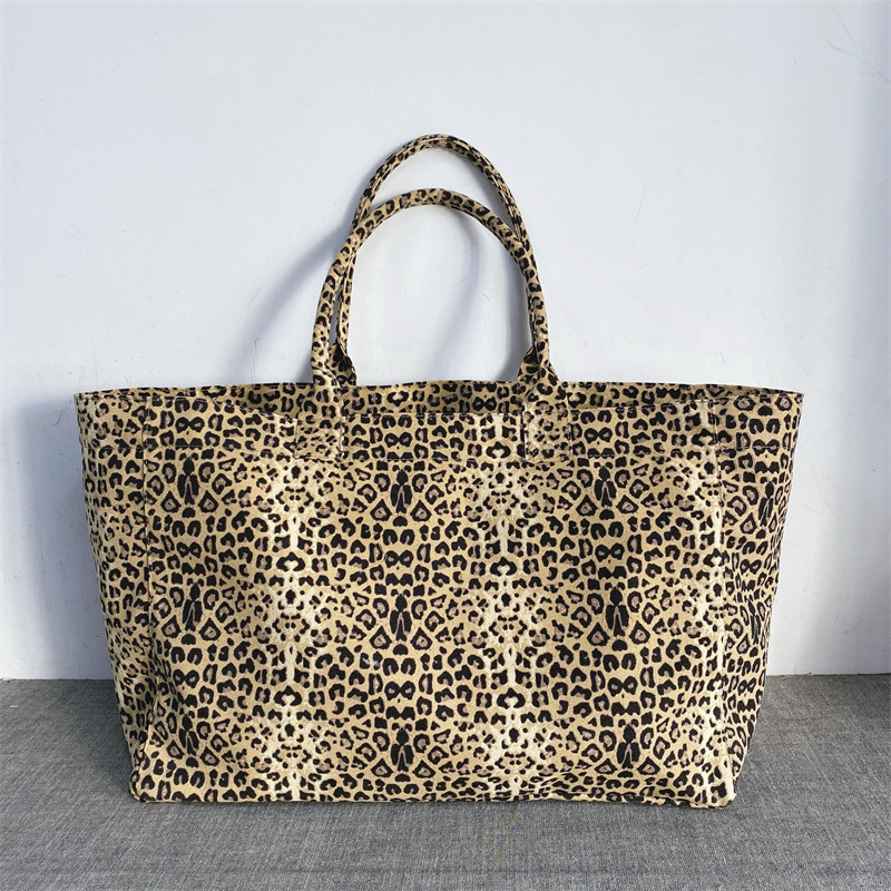 กระเป๋าผ้าแคนวาสลายเสือดาวปักล - Tote Bag Canvas Print บทวิจารณ์และราคา
