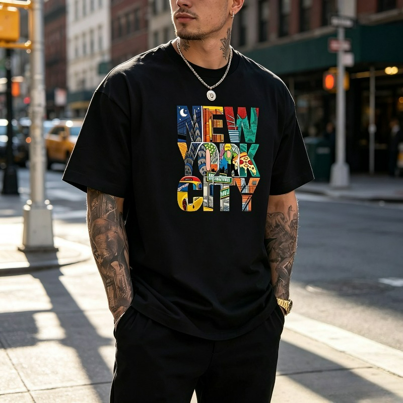 NEW YORK CITY เสื้อยืดกราฟิกสำ - Street Style New York Fashion บทวิจารณ์และราคา