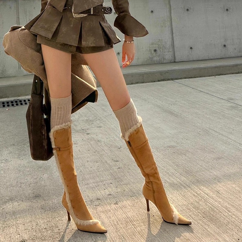รองเท้าบูทแฟชั่นทรงแหลมสำหรับผ - Street Fashion Style Youtube บทวิจารณ์และราคา