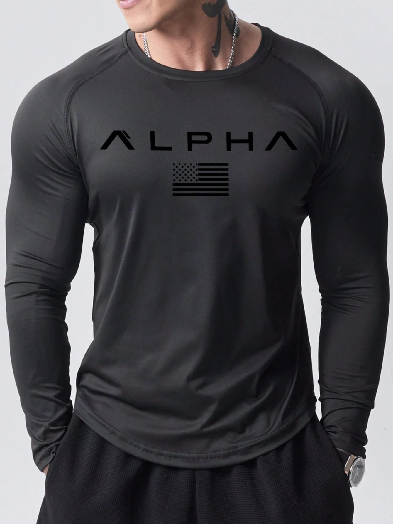 เสื้อยืดแขนยาวผู้ชายรุ่นใหม่สำ - Street Fashion China บทวิจารณ์และราคา