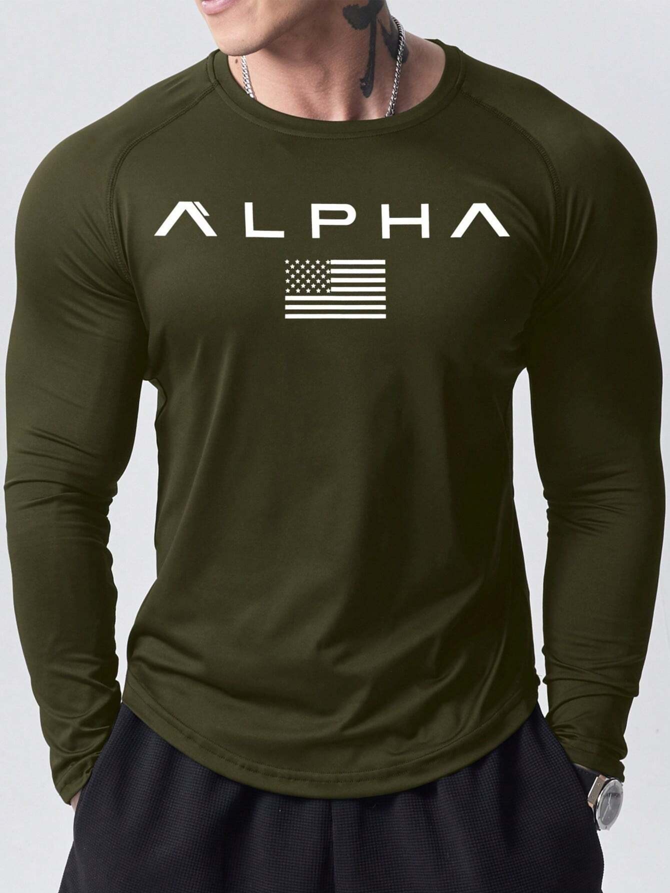 เสื้อยืดแขนยาวผู้ชายรุ่นใหม่สำ - Street Fashion China บทวิจารณ์และราคา
