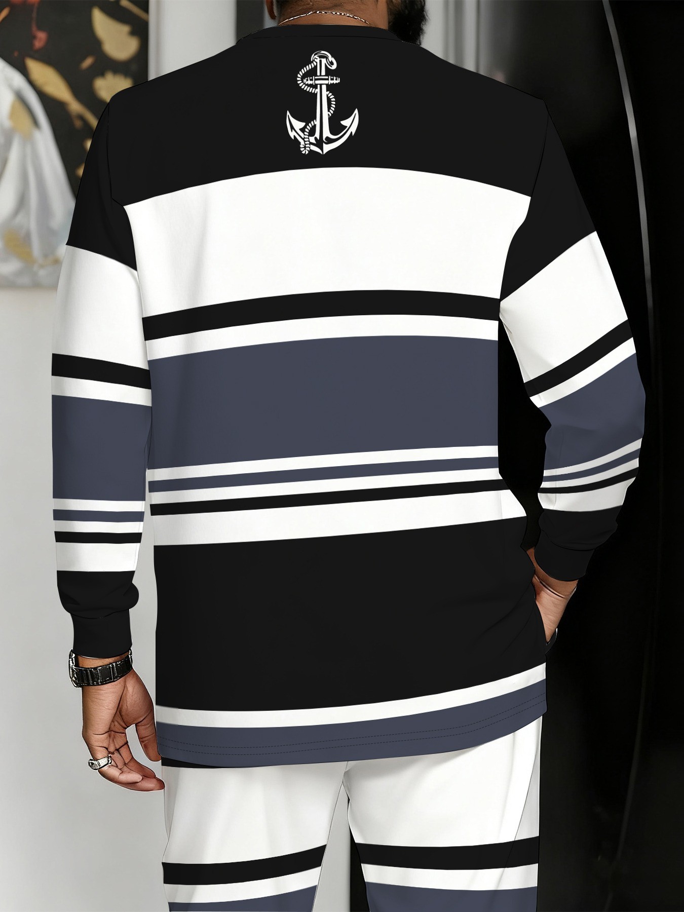 ชุดเสื้อสเวตเตอร์คอกลมพิมพ์ลาย - Street Fashion American บทวิจารณ์และราคา