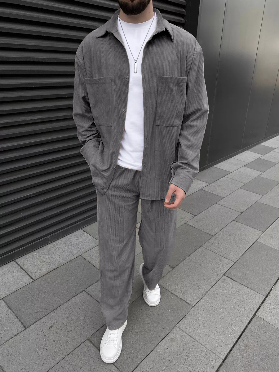 ชุดเซ็ตสองชิ้นผ้าลูกฟูกสำหรับผ - Street Fashion China บทวิจารณ์และราคา