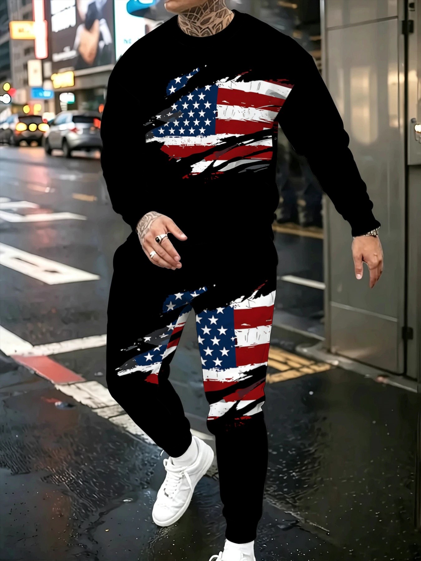 ชุดเสื้อสเวตเตอร์คอกลมพิมพ์ลาย - Street Fashion American บทวิจารณ์และราคา