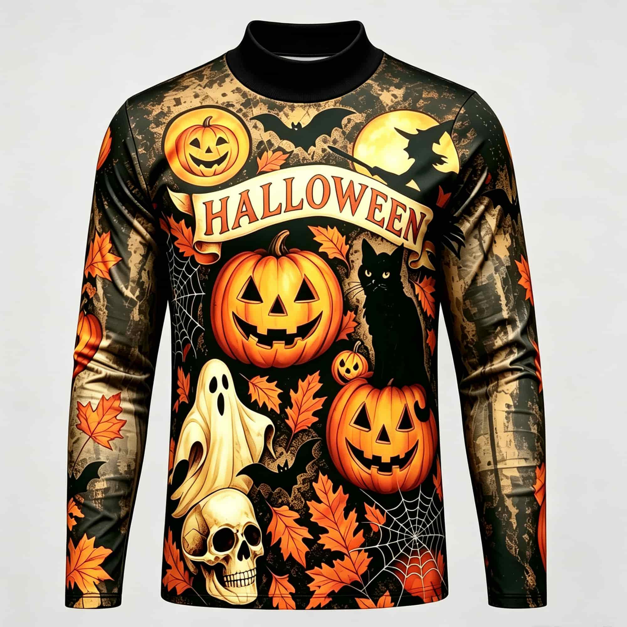 เสื้อยืดแขนยาวลายพิมพ์ฮาโลวีนส - Street Fashion China บทวิจารณ์และราคา