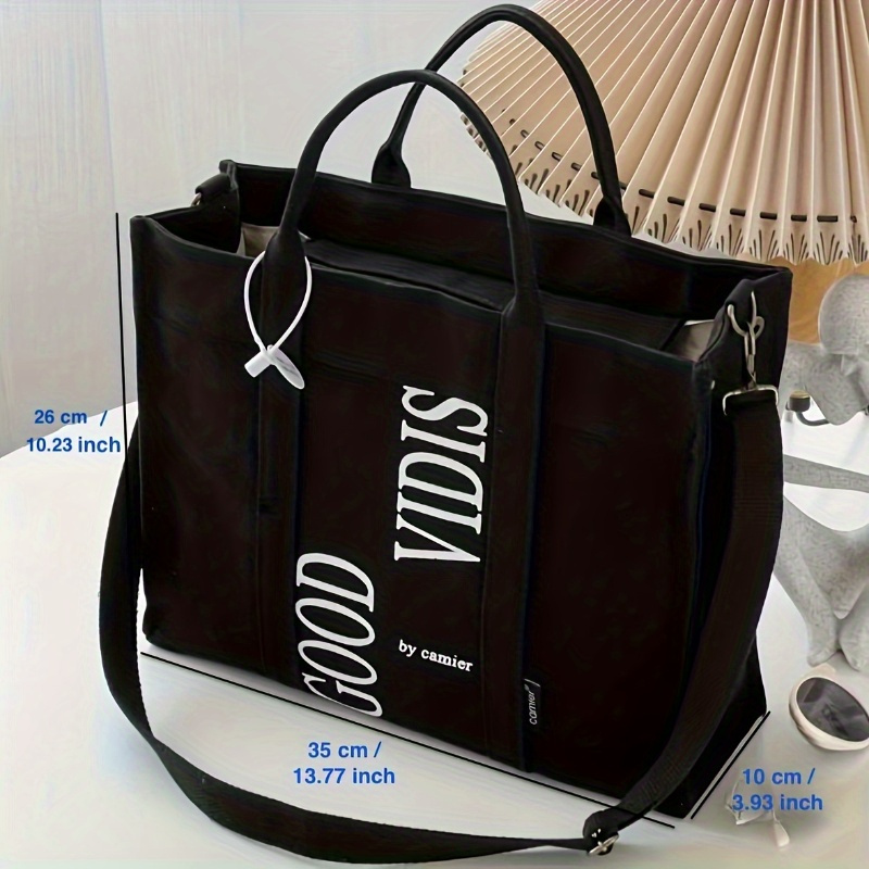 ผ้าใบพิมพ์ลายตัวอักษรกระเป๋ากร - Tote Bag Canvas Print บทวิจารณ์และราคา