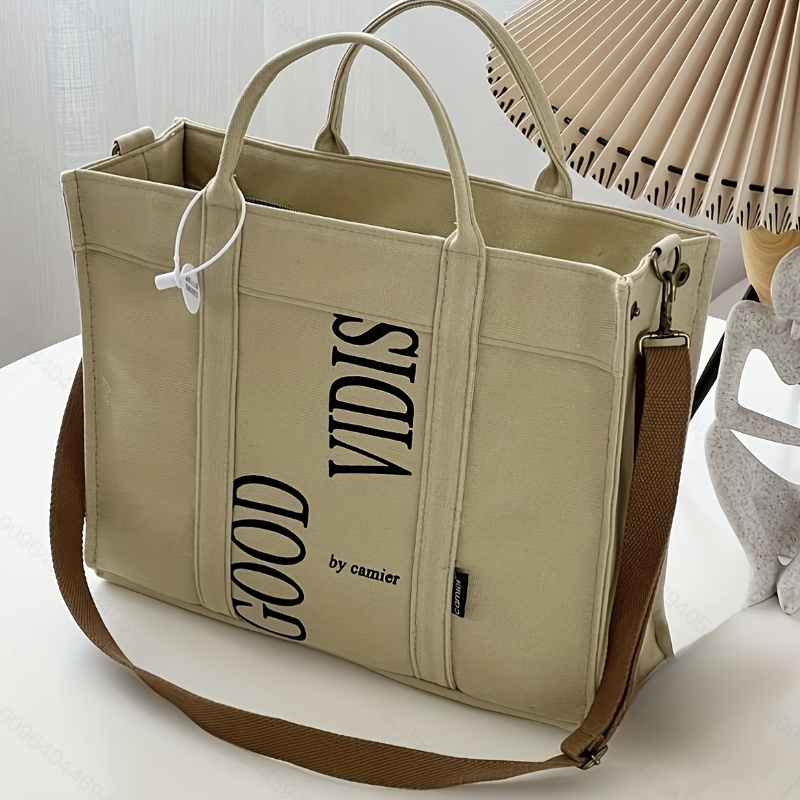 ผ้าใบพิมพ์ลายตัวอักษรกระเป๋ากร - Tote Bag Canvas Print บทวิจารณ์และราคา