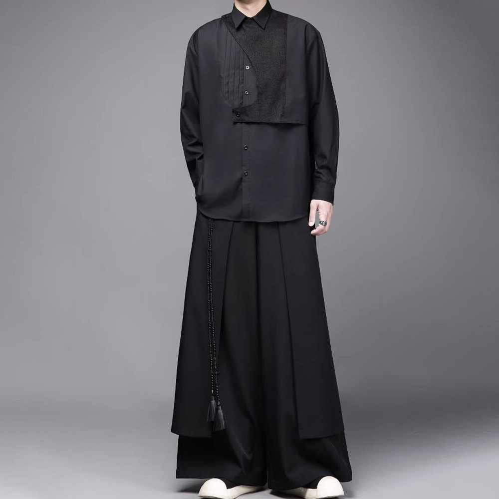 เสื้อเชิ้ตแขนยาวผู้ชายสไตล์จีน - Street Fashion In Chinese บทวิจารณ์และราคา