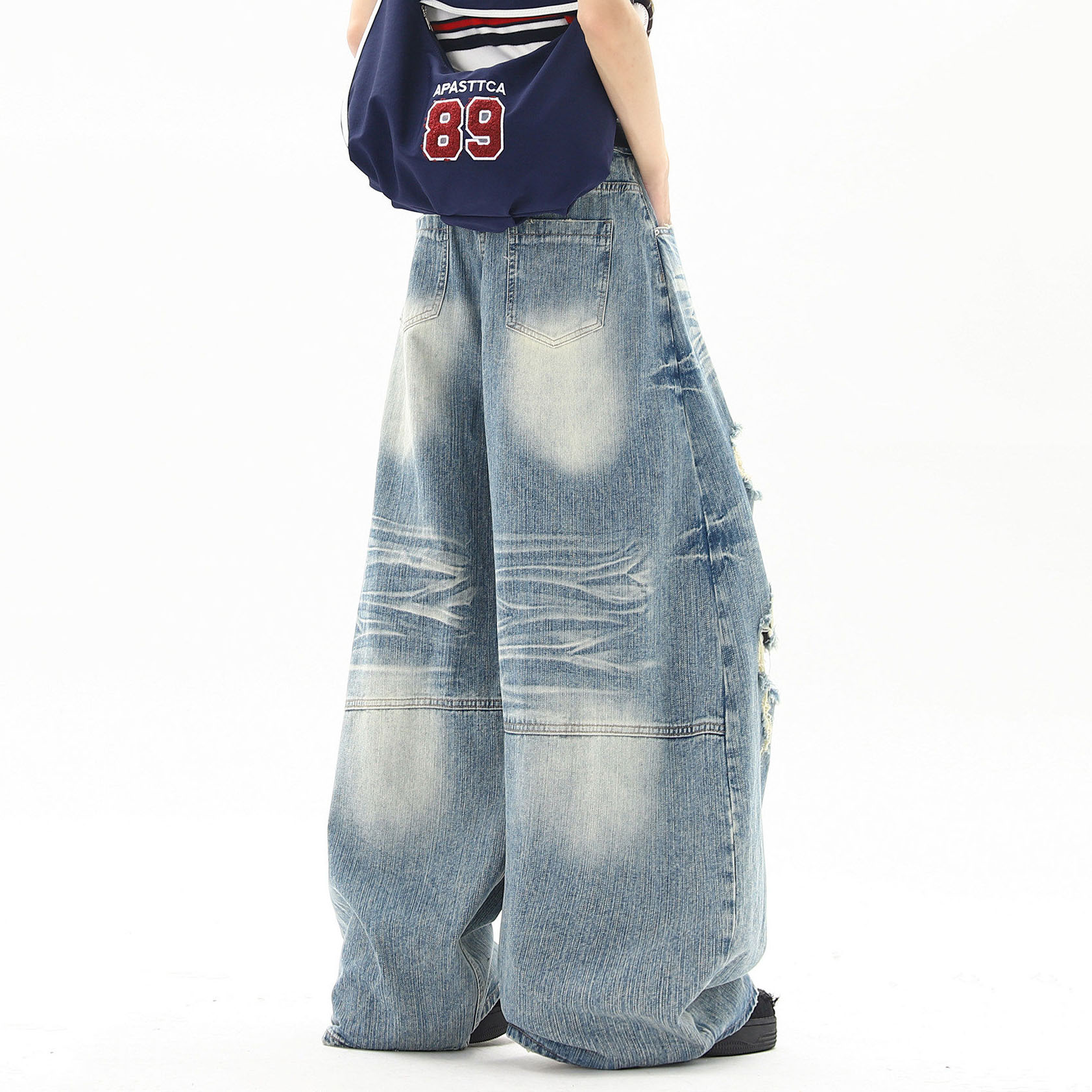 กางเกงยีนส์ขาดสไตล์อเมริกันสำห - Street Fashion American บทวิจารณ์และราคา