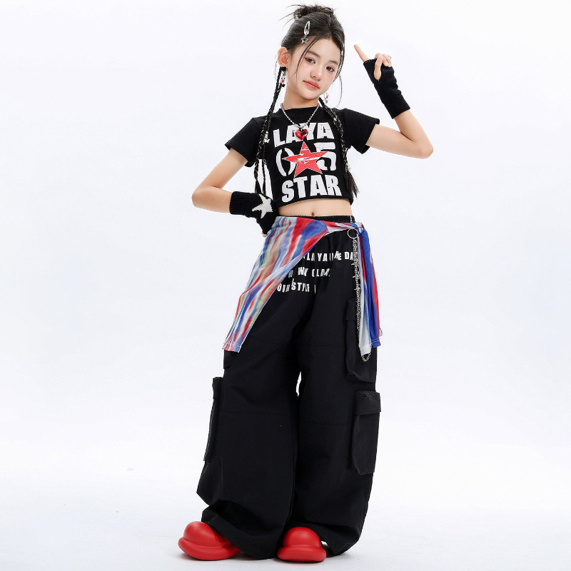 ชุดฮิปฮอปสำหรับสาวๆ ชุดเต้นสตร - Street Fashion Outfit Girl บทวิจารณ์และราคา