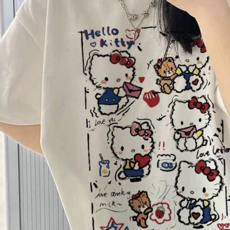 เสื้อยืดแขนสั้นลายกราฟฟิตี้เฮล - Street Fashion Women บทวิจารณ์และราคา