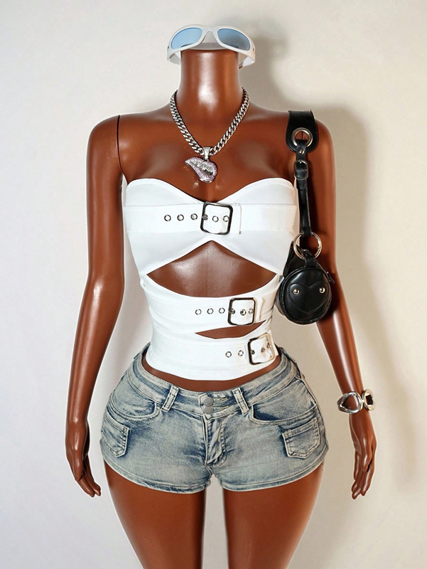 เสื้อครอปท็อปผู้หญิงสไตล์ Y2K  - Street Fashion Outfit Girl บทวิจารณ์และราคา